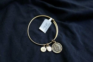 ALEX AND ANI - Initial 'O'  -  Charm Bangle Brass Bracelet - 2015 BRAND NEW - Bild 1 von 2