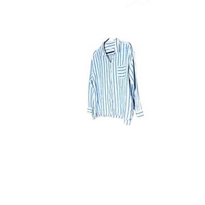 J. Jill Love Linen size large petitie blouse blue white striped long sleeves