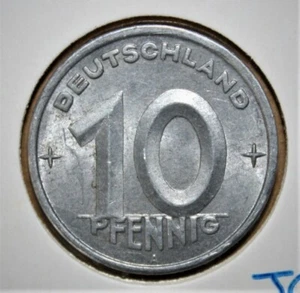 S2 - East Germany 10 Pfennig 1948-A Uncirculated Aluminum Coin *** Scarce - Picture 1 of 2