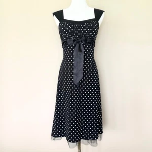 Abito vintage nero a pois donna M pinup rockabilly retrò Y2K festa babydoll - Foto 1 di 11