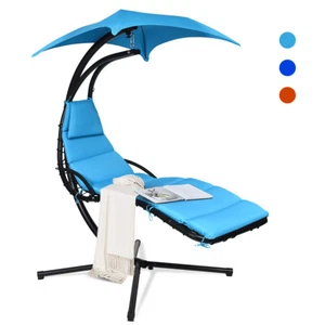 360° Rotating Hanging Swing Chair Hammock Chair Outdoor Pillow Canopy Stand - Picture 1 of 36