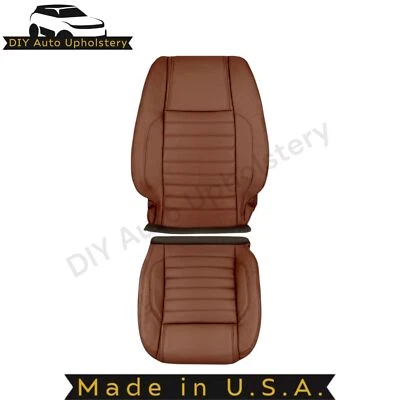 2010-2014 For Ford Mustang GT Genuine Leather Driver Front Seat Cover Brown - Image 1 of 4