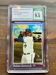 2019 Topps Heritage High Number THC-504 VLADIMIR GUERRERO JR. Purple RC CSG 9.5 - Bild 1 von 2