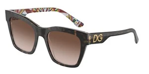 DOLCE & GABBANA DG4384 321773 Havana White Brown Gradient 53mm Womens Sunglasses - Picture 1 of 1