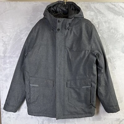 Prana Holmes Puffer Shell Jacket Men's Medium Grey Hooded Insulated Outdoor Snow - Image 1 of 4