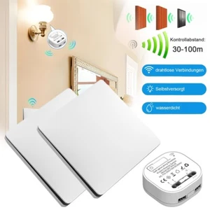 Wireless 230V Funk Schalter Set 433Mhz Wandschalter Doppel Lichtschalter Taster - Bild 1 von 20