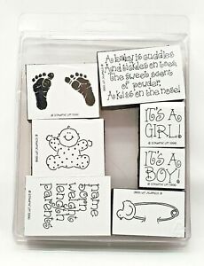 Stampin' Up, CUDDLES AND TICKLES Baby Foam Mounted Rubber Stamps, 1996, Retired
