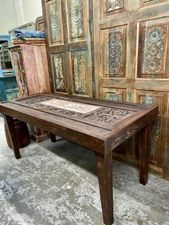 Vintage Console Table Rustic Stone Table Accent Furniture Vintage Unique Table