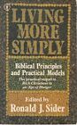 Living More Simply, Sider, Ronald J., Good Condition, ISBN 034025887X