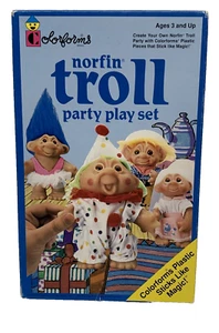 Vintage 1992 Norfin Troll Colorforms Party Play Set USA - Picture 1 of 5