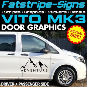 to fit MERCEDES VITO MK3 ADVENTURE DOOR GRAPHICS STICKERS CAMPERVAN MOTORHOME - Picture 1 of 2