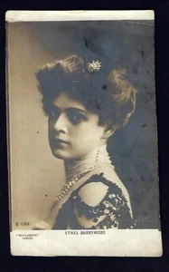 Retrato de la actriz joven Ethel Barrymore de principios de 1900, 3 1/2" x 5 3/4" - Imagen 1 de 2