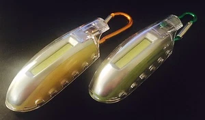 2pc 50 Lumen COB LED Flashlight Whistle Carabiner Keychain Security Survival Kit - Picture 1 of 3
