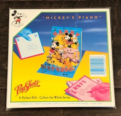 Disney Mickey Mouse 3-D Pop Up Card Mickey's Piano by Pop Shots DPS-224 NEW - Image 1 of 4