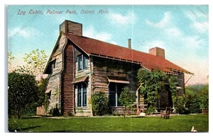 Postal de cabaña de troncos en Palmer Park en Detroit Michigan - Imagen 1 de 2