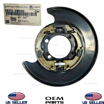 Placa de estacionamiento de freno trasero genuina DERECHA Passeng 2013-18 Santa Fe 2014-15 Sorento Foto 1 de 3