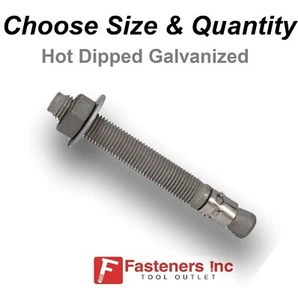Concrete Wedge Anchor Bolts Hot Dipped Galvanized (Choose Size & Quantity) - Picture 1 of 3