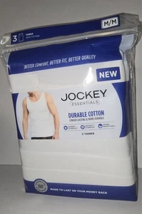 Jockey Essentials Herren Medium weiß robuste Baumwolle 3 Tanks - Bild 1 von 1