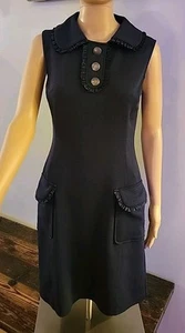 NANETTE LEPORE Navy Sleeveless Sheath Dress Pockets Size 2  - Picture 1 of 12