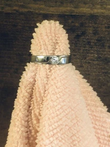 Vintage Sterling Silber 925 mit Solitär CZ Stein Versprechen Ring ~ Größe 6,75 - Bild 1 von 7