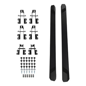 Black Side Step Running Board for 2018-24 Jeep Wrangler JL 4DR Heavy Duty 600lbs - Picture 1 of 11