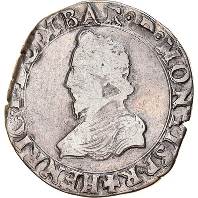 Monnaie, FRENCH STATES, DOMBES, Henri II de Montpensier, Teston, 1607, Trévoux - Photo 1/2