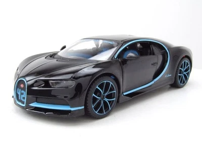 Bugatti Chiron 2016 Nero Azzurro Modellino 1:24 Maisto - Immagine 1 di 4