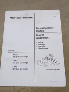 Troy-Bilt/Bolens Mower Attachment Owner/Operator Manual, 1994 Edition - Picture 1 of 6