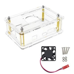 Acrylic Transparent Protective Case W/ Heat Cooling Fan For Orange pi 4 LTS Part - Photo 1/11