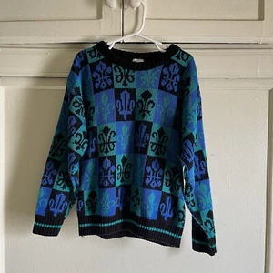 Tow Away Zone Vintage Funky Pattern Knit Sweater Size Boys 7 - Picture 1 of 3