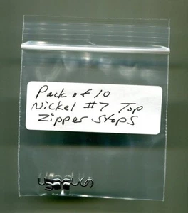 #7 - #8 Nickel Top Reißverschluss Stopps strapazierfähig 10er Pack Neu! - Bild 1 von 1