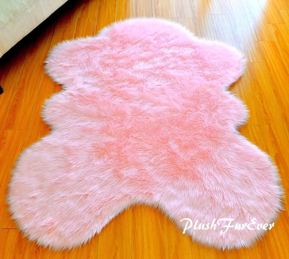 Alfombra infantil peluda rosa linda oveja 4' x 5' 4*5 Foto 1 de 3