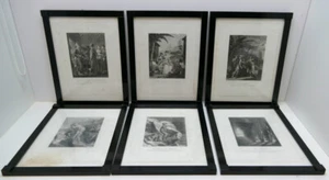 6 x Biedermeier - Lack - Rahmen, mit alten Stichen, Maß 43,0 x 33,5 x 2,5 cm - Bild 1 von 12