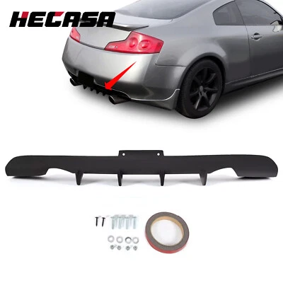 For Infiniti G35 Coupe 2003-2006 JDM Style 4-Fins Rear Bumper Lower Diffuser Lip Foto 1 de 4