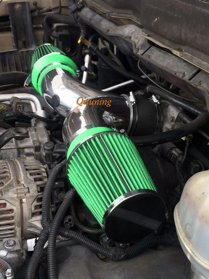 Green Dual Twin Air Intake Kit For 2003 Dodge Dakota Durango 3.7L 4.7L - Imagem 1 de 1