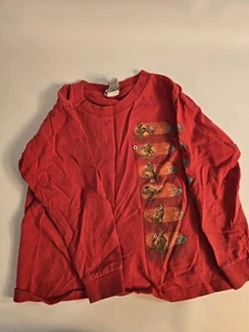 Vintage Kids Scooby-Doo Red Soccer Long Sleeve Shirts Y2K 2000 Sz 7 - Picture 1 of 5