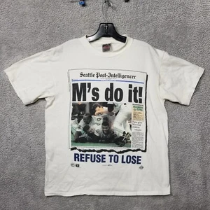 Vintage 1995 Seattle Mariners Jr M's Do It Refuse To Lose Large Playoffs Shirt - Picture 1 of 12