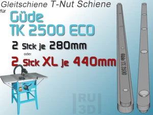 Tuerca en T riel deslizante para Güde TK 2500 ECO, construcción trineos deslizantes - Imagen 1 de 3