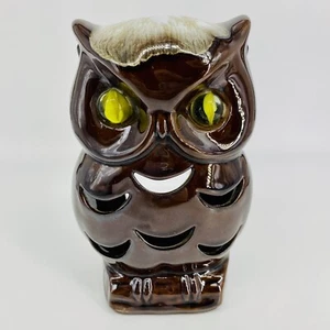 VTG RETRO INARCO MARBLE EYED OWL CANDLE LANTERN HOLDER TEA LIGHT KITSCH, JAPAN - Picture 1 of 11