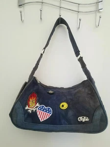 sac à main BUFFALO vintage en jeans coeur tete de mort - Picture 1 of 4