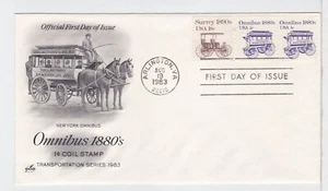 TurtlesTradingPost- Omnibus- Transportation Series 1983 #1897- FDC Artcraft - Picture 1 of 1