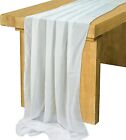 Chiffon Table Runner White Tablecloth Draping Wedding Home Fabric for Restauran