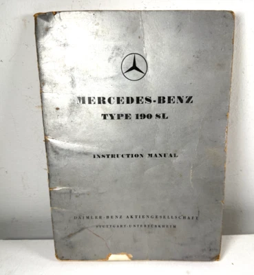 De colección 55 MERCEDES-BENZ 190SL EDICIÓN B MANUAL DEL PROPIETARIO INSTRUCCIONES ROADSTER DSL w121 Foto 1 de 4