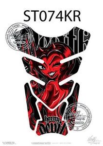 Horny Devil Lady RED 3D Gel Motorbike MotografixTankpad Protector GSXR/CBR/YZF - Picture 1 of 1
