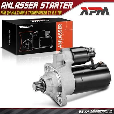 Anlasser Starter 2.4kw 10 Zähnez. für VW Transporter Multivan T5 Bus 7E 7H 2.5L - Bild 1 von 4