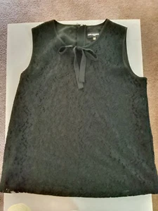 Karl Lagerfeld  Black Lace   Sleeveless Top Women Size XL  - Picture 1 of 7