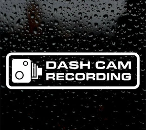 DASH CAM RECORDING CAR STICKER DECAL WINDOW FUNNY BUMPER CCTV HD CAMERA CAM - Picture 1 of 5