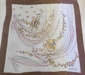 Pañuelo 100% Pura Seda Soie Vintage Seda Gabrielli (1097) 80cm x 84cm - Imagen 1 de 4