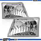 Fit 98-00 Ford Ranger Crystal Chrome Replacement Headlights Head Lamps Pair