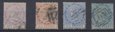 Estampillas de Dominica: 1877, 1883, 1886 SG7a (incl. Malformado CE), 14,15,23 CV usado £163,75 Foto 1 de 4